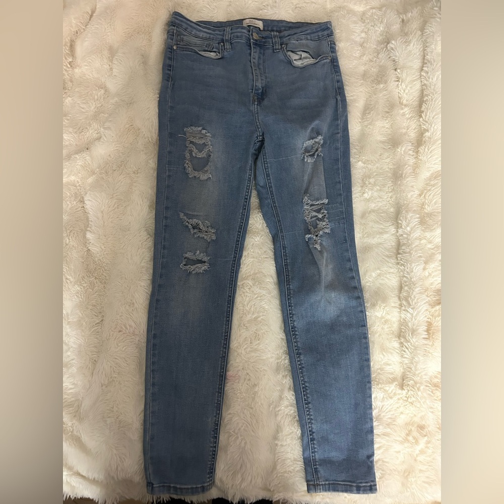 High Rise Ripped Skinny Jeans